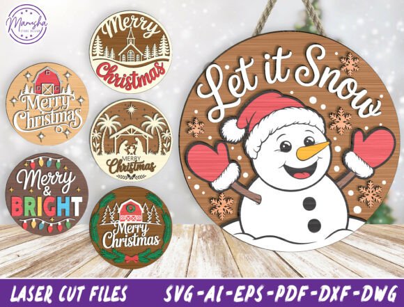Download Christmas Round Sign SVG Bundle - Bundle Collection