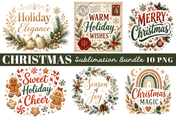 Download Christmas PNG Designs Bundle,Xmas Bundle - Bundle Collection