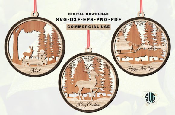 Download Christmas Ornament Laser Cut File Bundle - Bundle Collection