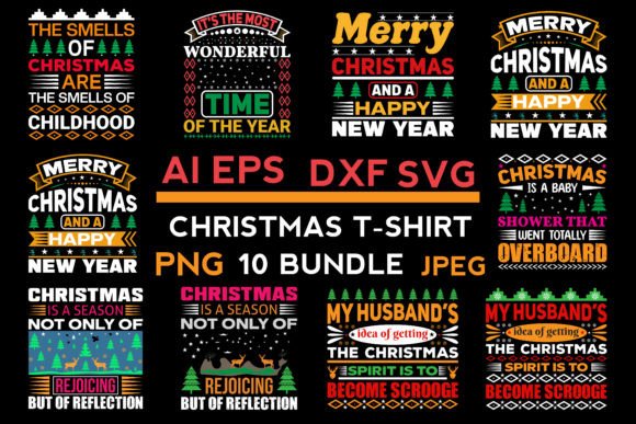Download The BEST CHRISTMAS T-SHIRT BUNDLE 2022 - Bundle Collection