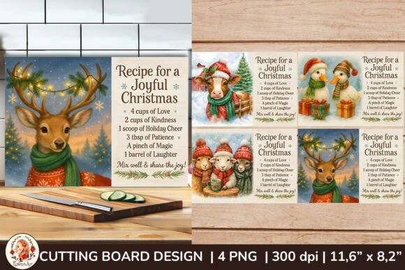 Download Christmas Reindeer Cutting Board Bundle - Bundle Collection