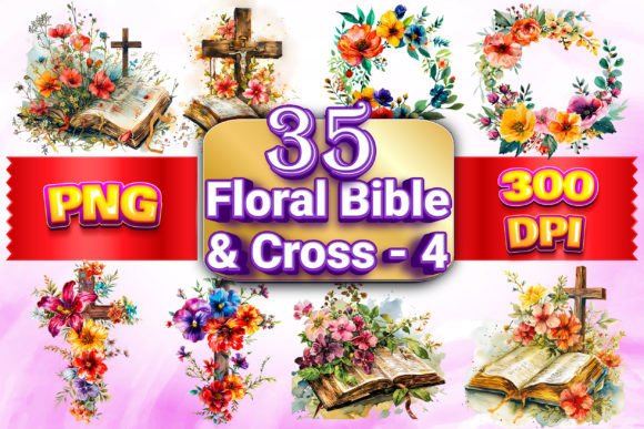 Download Floral Bible &amp; Cross Clipart Bundle 4 - Bundle Collection