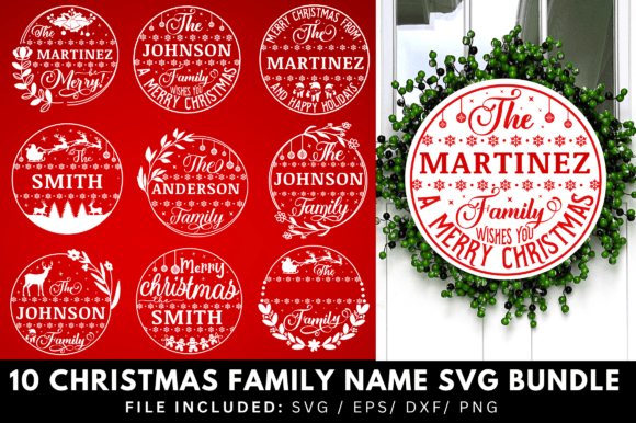 Download Christmas Family Name SVG Bundle - Bundle Collection