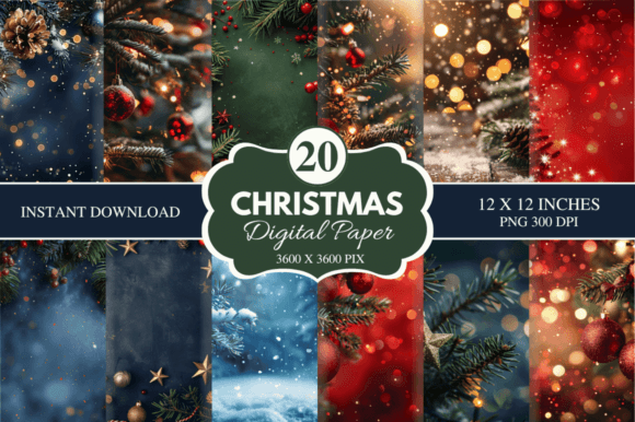 Download Christmas Digital Paper Bundle - Bundle Collection