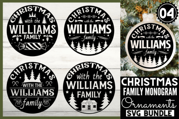 Download Christmas Family Monogram SVG Bundle - Bundle Collection