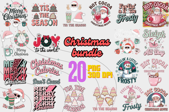 Download Christmas PNG Bundle 20 Festive Designs - Bundle Collection