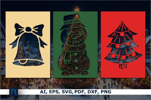 Download Paper Cut Christmas Card SVG Bundle - Bundle Collection