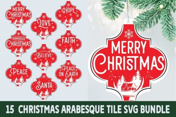 Download Christmas Arabesque Tile SVG Bundle - Bundle Collection