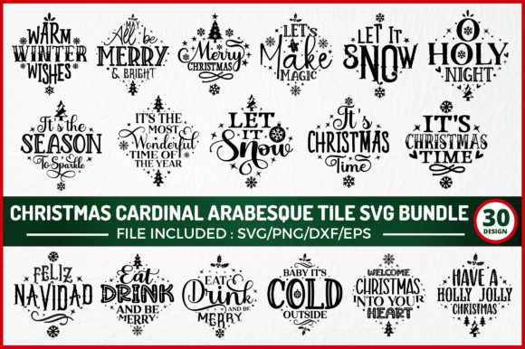 Download Christmas Arabesque Tile SVG Bundle - Bundle Collection
