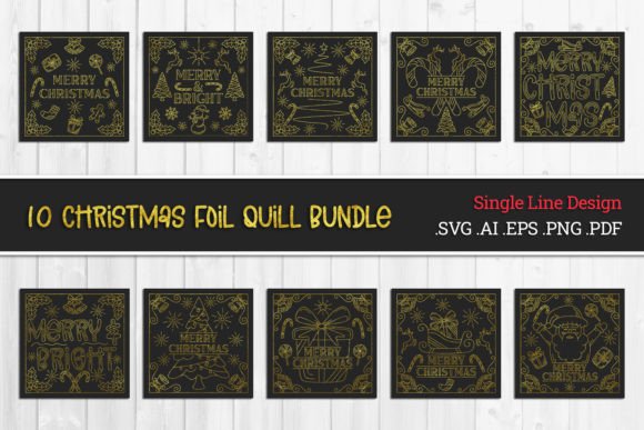 Download Christmas Card SVG for Foil Quill Bundle - Bundle Collection