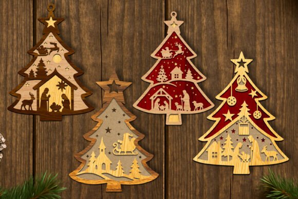 Download Laser Cut Christmas Tree Ornament Bundle - Bundle Collection