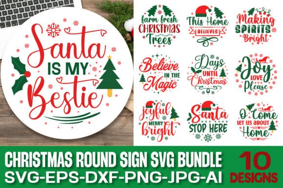 Download Christmas Round Sign Svg Bundle - Bundle Collection