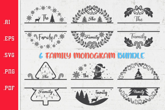 Download Christmas Family Monogram Bundle SVG - Bundle Collection