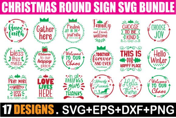 Download Christmas Round Sign SVG Bundle - Bundle Collection