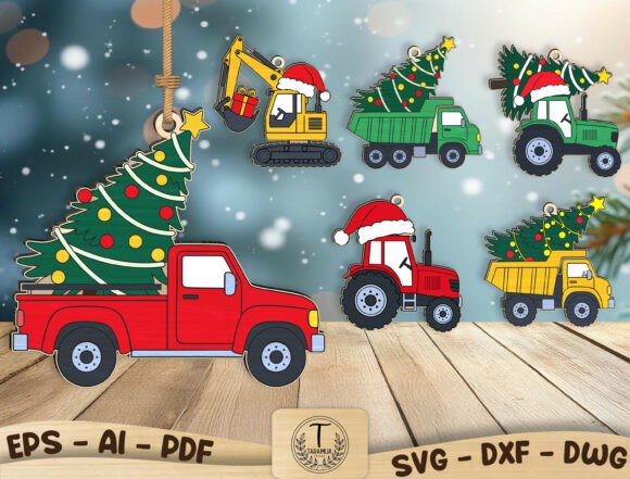 Download Christmas Truck Ornament SVG Bundle - Bundle Collection