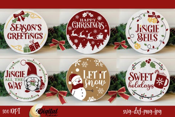 Download 6 Round Sign Christmas SVG. XMas Bundle - Bundle Collection