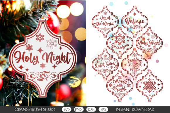 Download Christmas Arabesque Tile Ornament Bundle - Bundle Collection