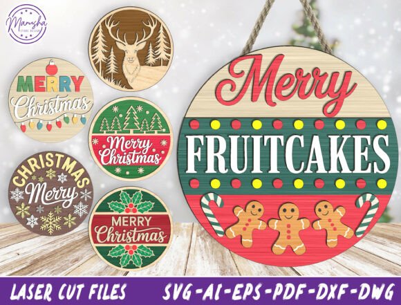 Download Christmas Round Sign SVG Bundle - Bundle Collection