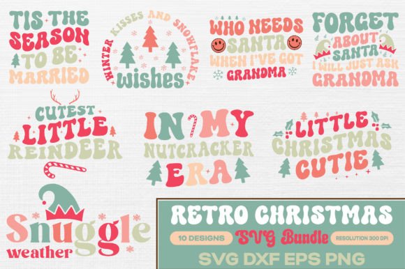 Download Retro Christmas Quotes SVG Bundle - Bundle Collection