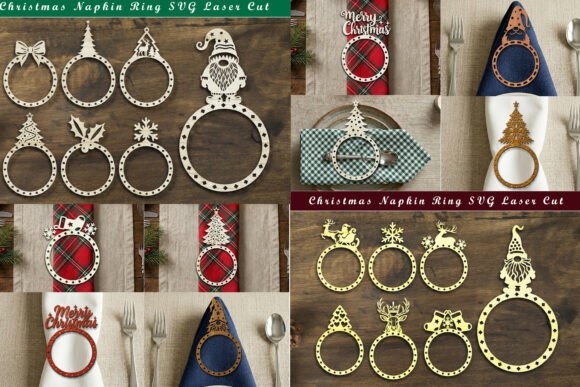 Download Laser Cut Christmas Napkin Ring Bundle - Bundle Collection