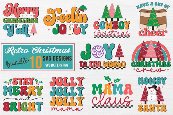 Download Retro Christmas Bundle,Svg Bundle - Bundle Collection