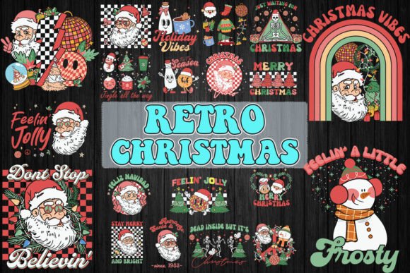 Download Retro Christmas Bundle SVG 20 Designs - Bundle Collection
