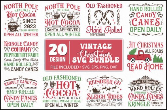 Download Vintage Christmas Sign SVG Bundle - Bundle Collection