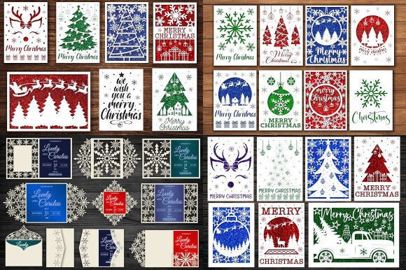 Download Huge Christmas Card SVG Bundle - Bundle Collection