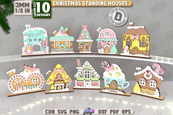 Download Christmas Houses Laser Cut Bundle | Xmas - Bundle Collection