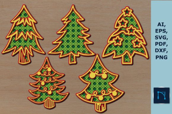 Download Multi Layer 3D Christmas Tree SVG Bundle - Bundle Collection
