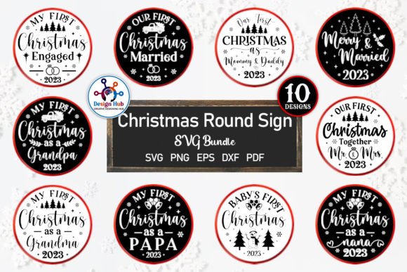Download Christmas Round Sign SVG Bundle - Bundle Collection