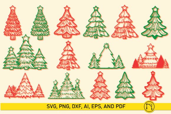 Download Paper Cut Christmas Tree SVG Bundle - Bundle Collection