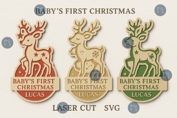 Download First Christmas Deer Ornament SVG Bundle - Bundle Collection