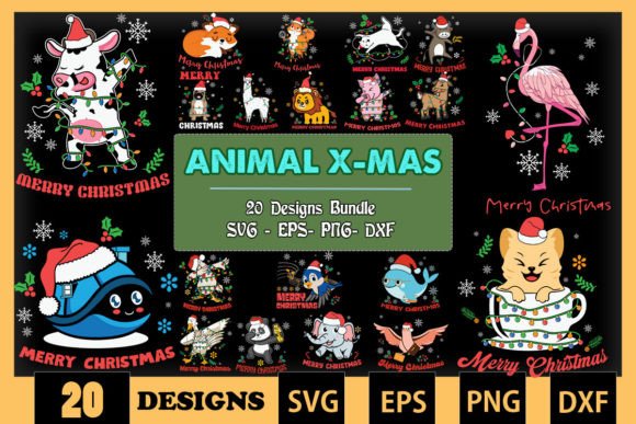 Download ANIMAL Christmas Bundle SVG 20 Designs - Bundle Collection