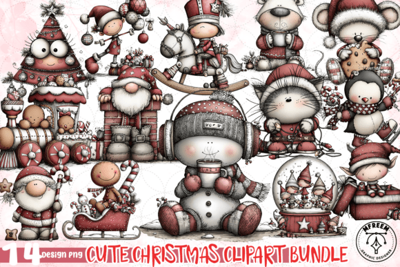 Download Cute Christmas Clipart Bundle PNG - Bundle Collection
