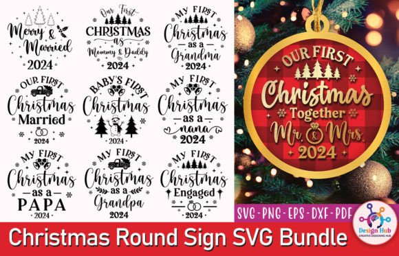 Download Christmas Round Sign SVG Bundle - Bundle Collection