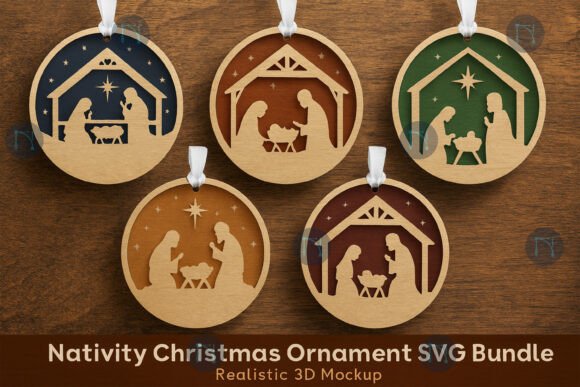Download Nativity Christmas Ornament SVG Bundle - Bundle Collection