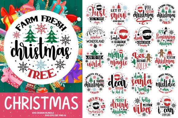 Download Christmas Round Sign Svg Bundle - Bundle Collection