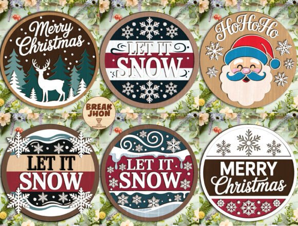 Download Christmas Round Sign SVG Bundle - Bundle Collection