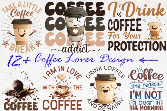 Download 12 Unique Design for Coffee Lover Bundle - Bundle Collection