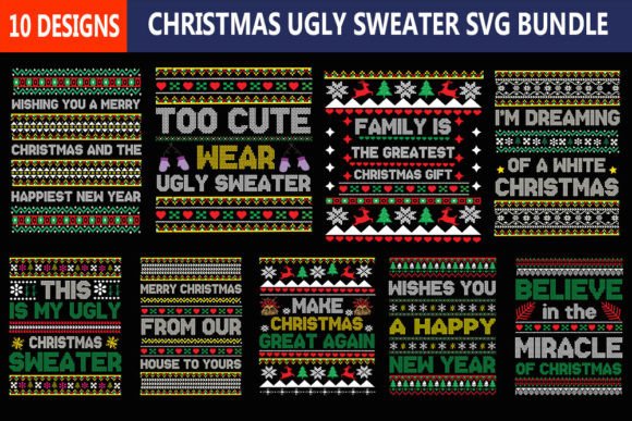 Download Christmas Ugly Sweater Svg Bundle - Bundle Collection