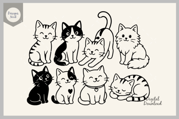 Download Cute Cat SVG Bundle, Cat Silhouette SVG - Bundle Collection