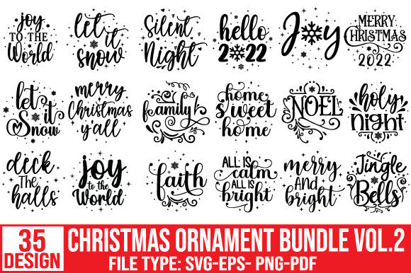 Download Christmas Ornament Svg Bundle Vol.2 - Bundle Collection