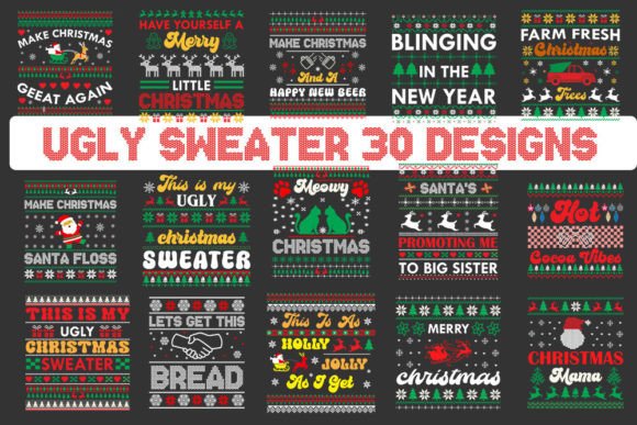 Download Retro Christmas Ugly Sweater Svg Bundle. - Bundle Collection