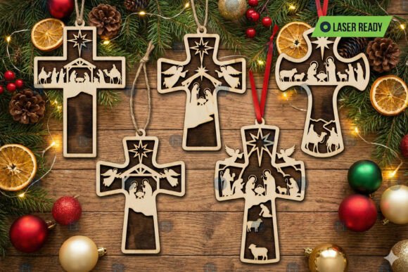 Download Nativity Cross Christmas Ornament Bundle - Bundle Collection
