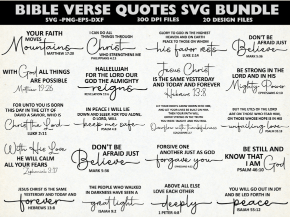 Download Bible Verse Quotes SVG Bundle, Christian - Bundle Collection