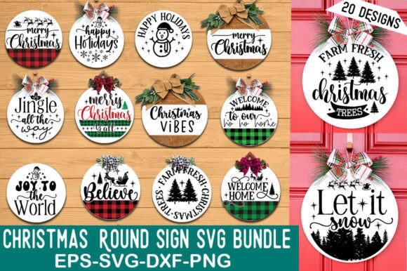 Download Christmas Round Sign SVG Bundle - Bundle Collection