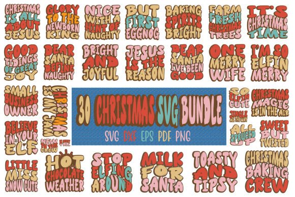 Download Retro Christmas T-Shirt Design Bundle - Bundle Collection