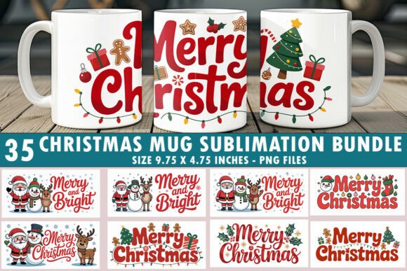 Download Merry Christmas MUG Sublimation Bundle - Bundle Collection