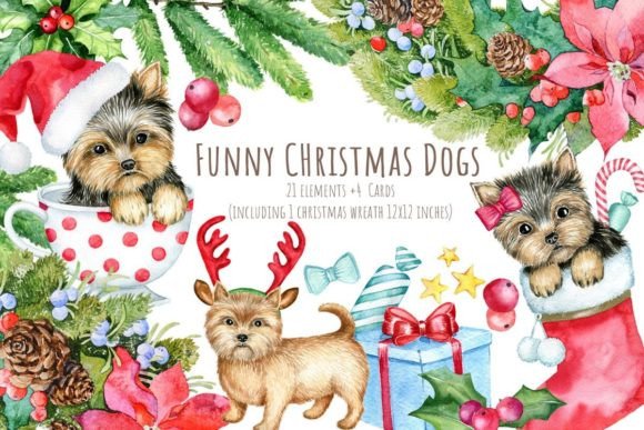 Download Cute Christmas Dogs - Premium Resources
